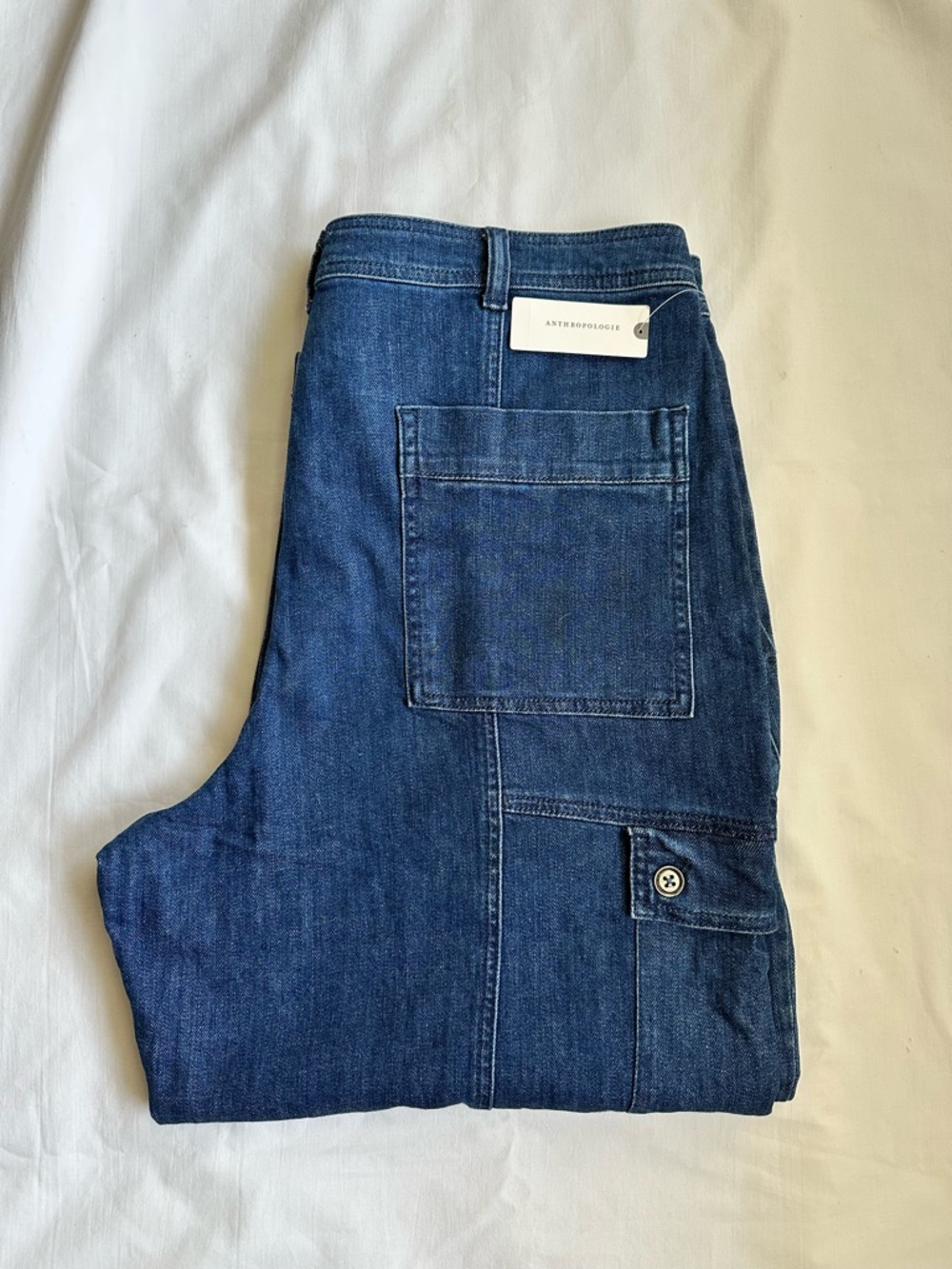 Pilcro for Anthropologie Dark Wash Carpenter Barrel Leg Jeans SZ 33 New with Tag - Picture 8 of 16
